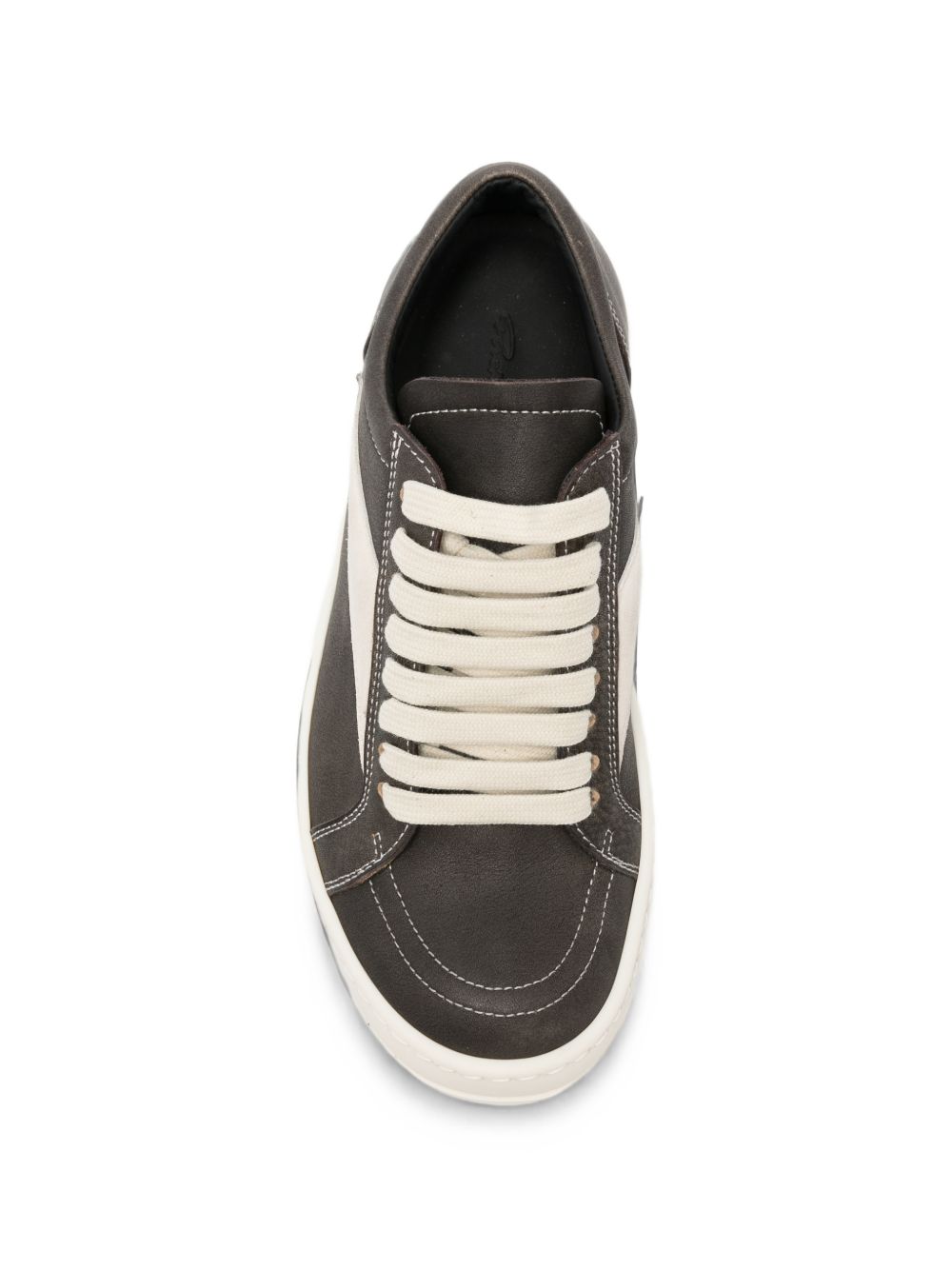 Rick Owens Leather Sneakers — Dark Grey