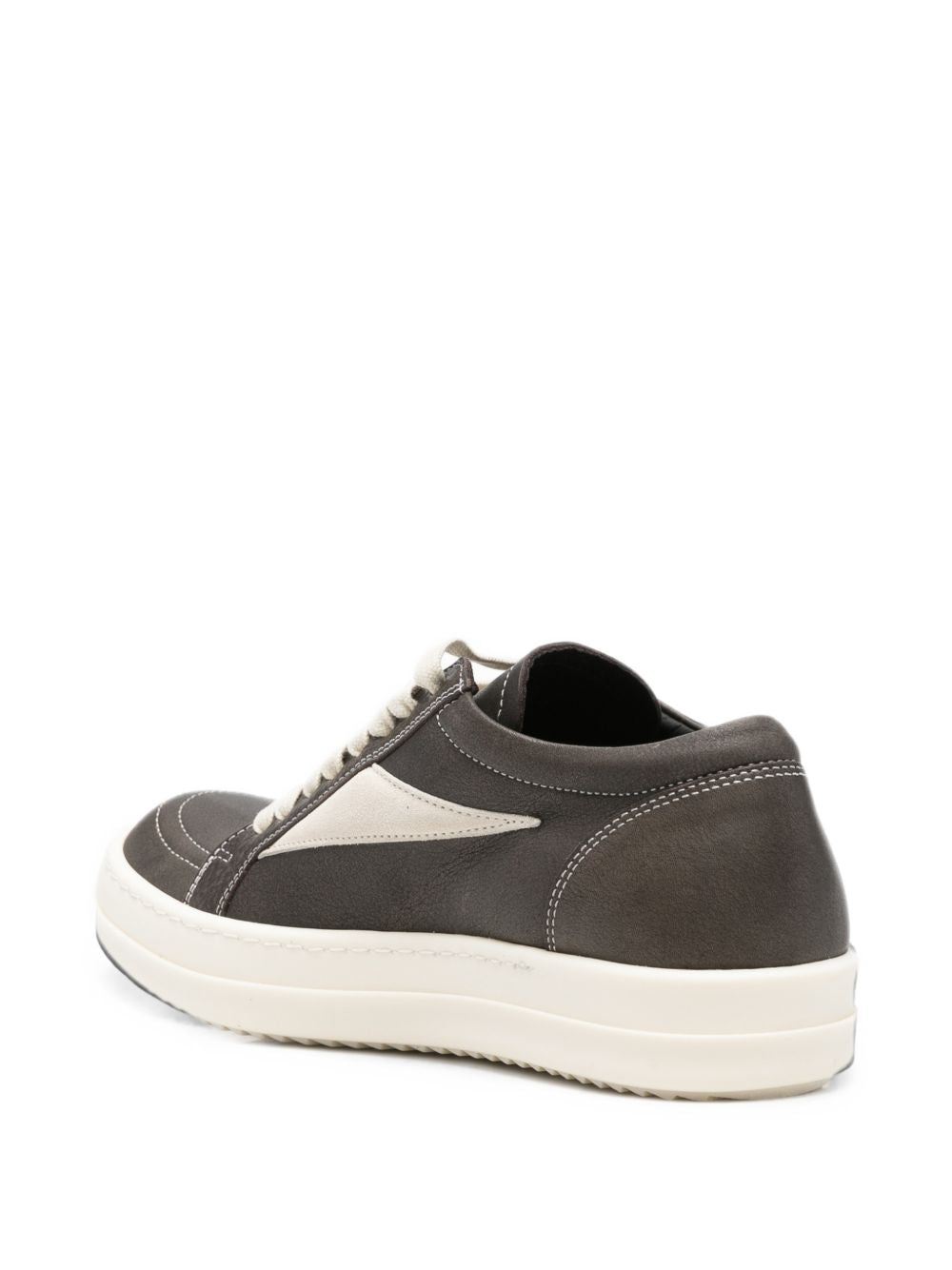 Rick Owens Leather Sneakers — Dark Grey
