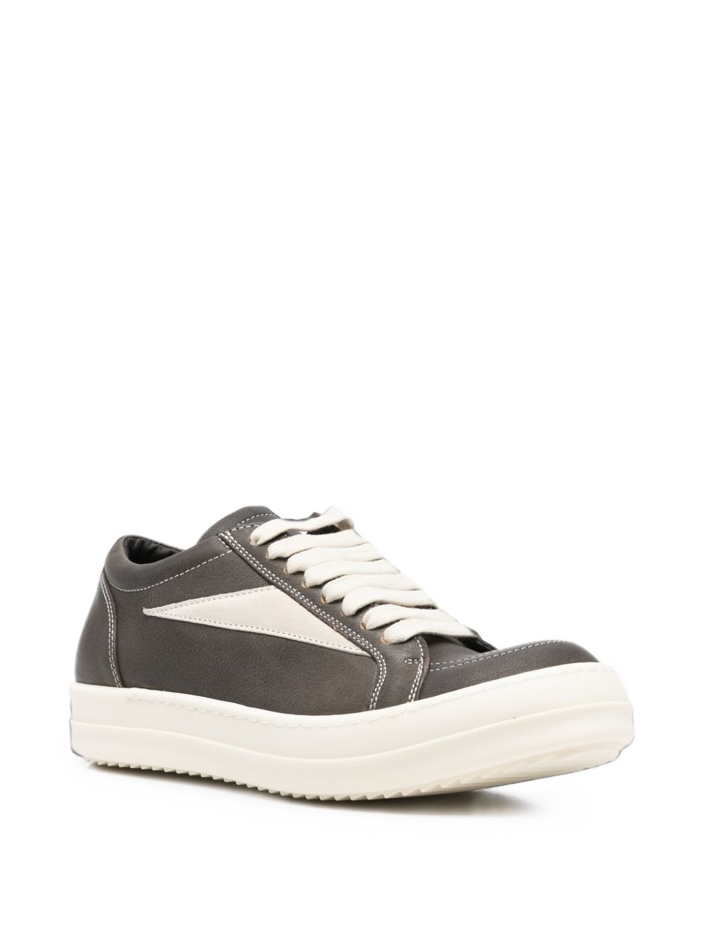 Rick Owens Leather Sneakers — Dark Grey