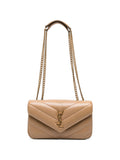 Saint Laurent Loulou Small Suede Leather Shoulder Bag — Brown