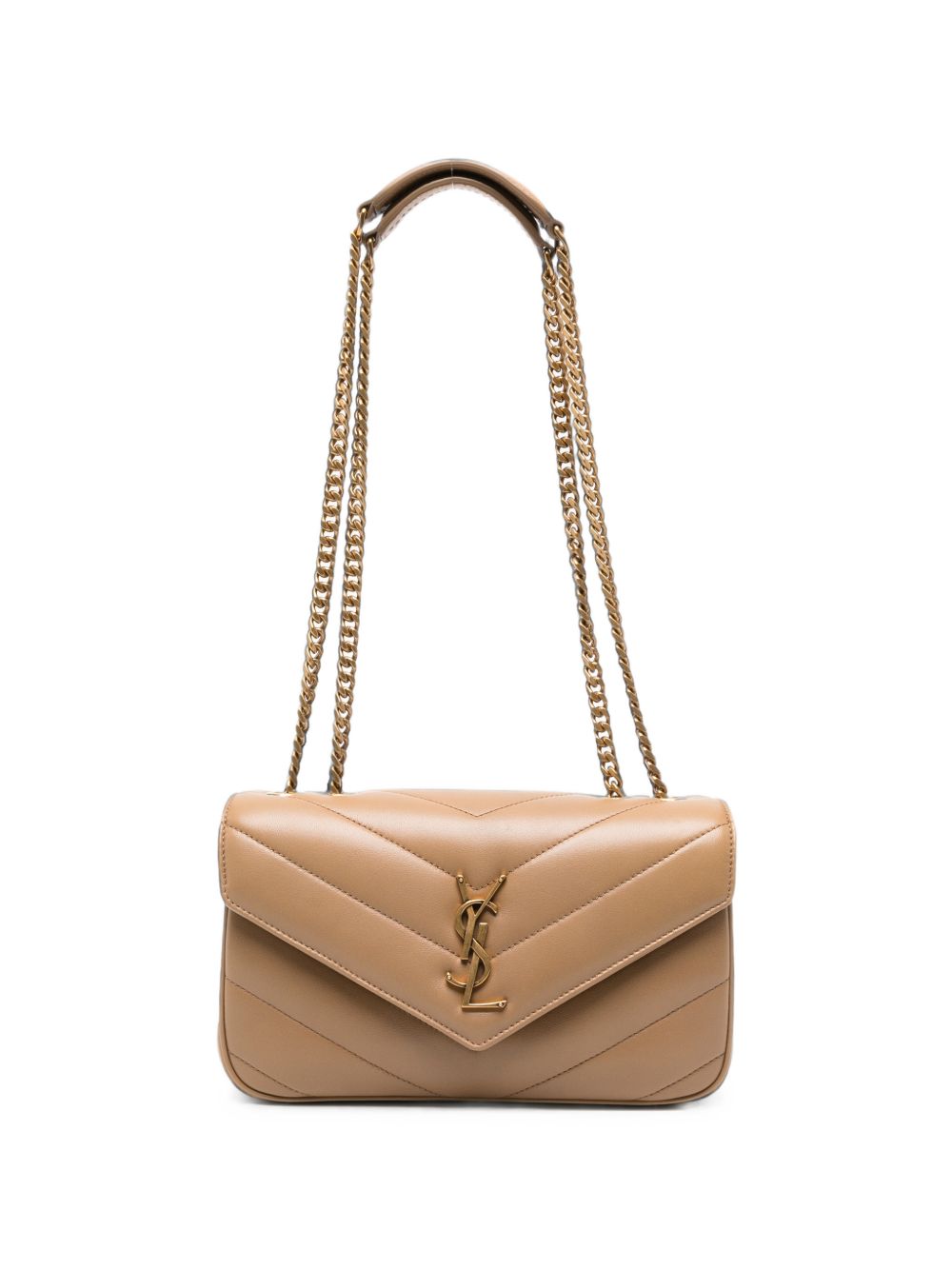 Saint Laurent Loulou Small Suede Leather Shoulder Bag — Brown
