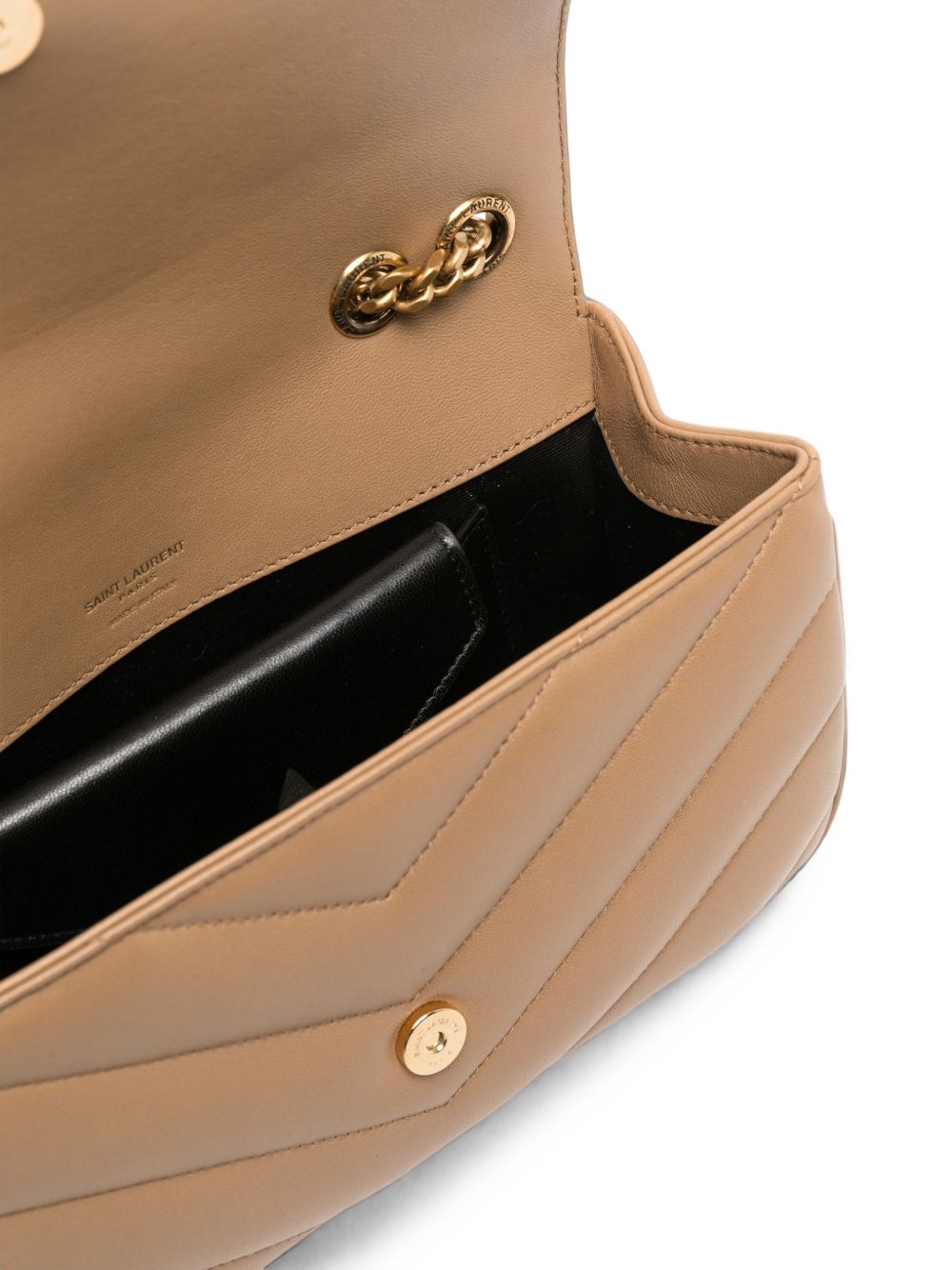 Saint Laurent Loulou Small Suede Leather Shoulder Bag — Brown