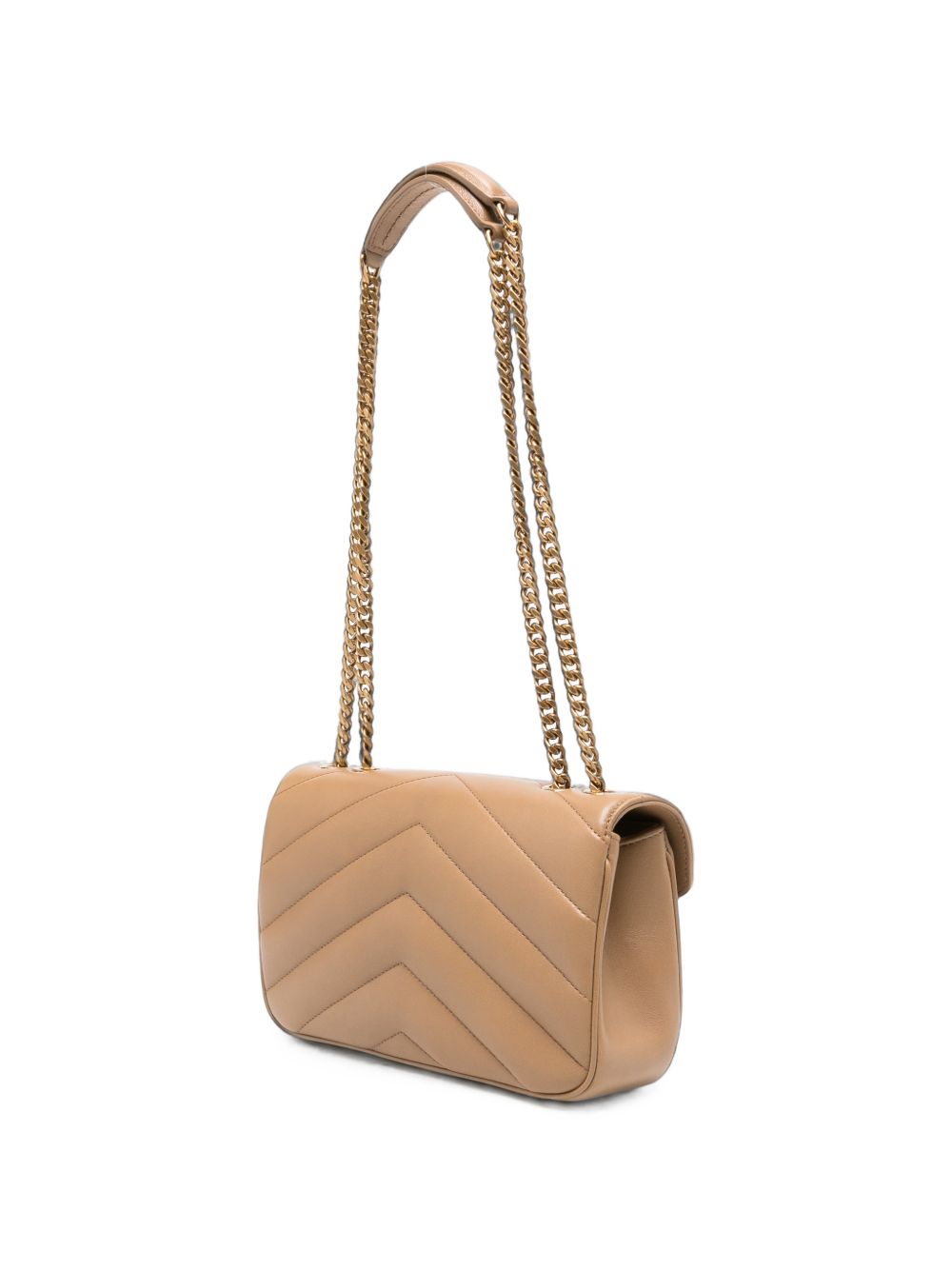 Saint Laurent Loulou Small Suede Leather Shoulder Bag — Brown