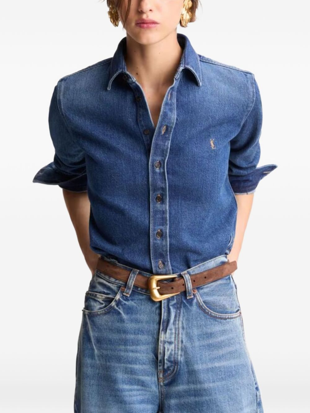 Saint Laurent Cassandre Denim Shirt