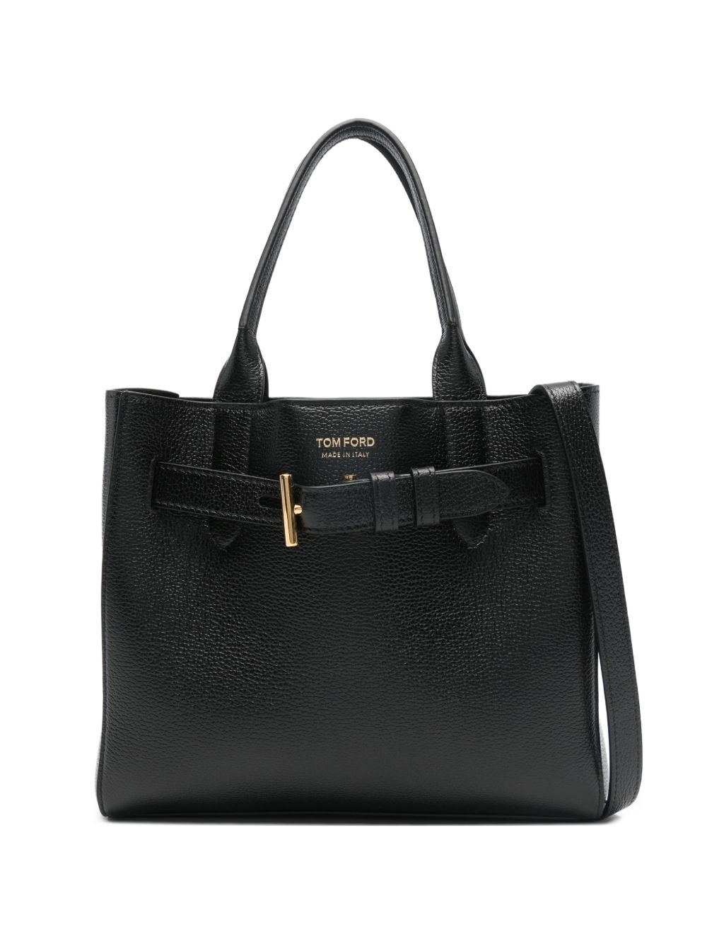 Tom Ford Audrey Small Leather Tote — Black