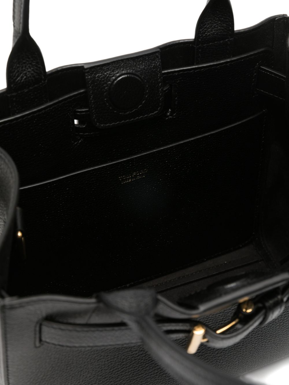 Tom Ford Audrey Small Leather Tote — Black
