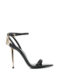 Tom Ford Padlock Leather Heel Sandals — Black