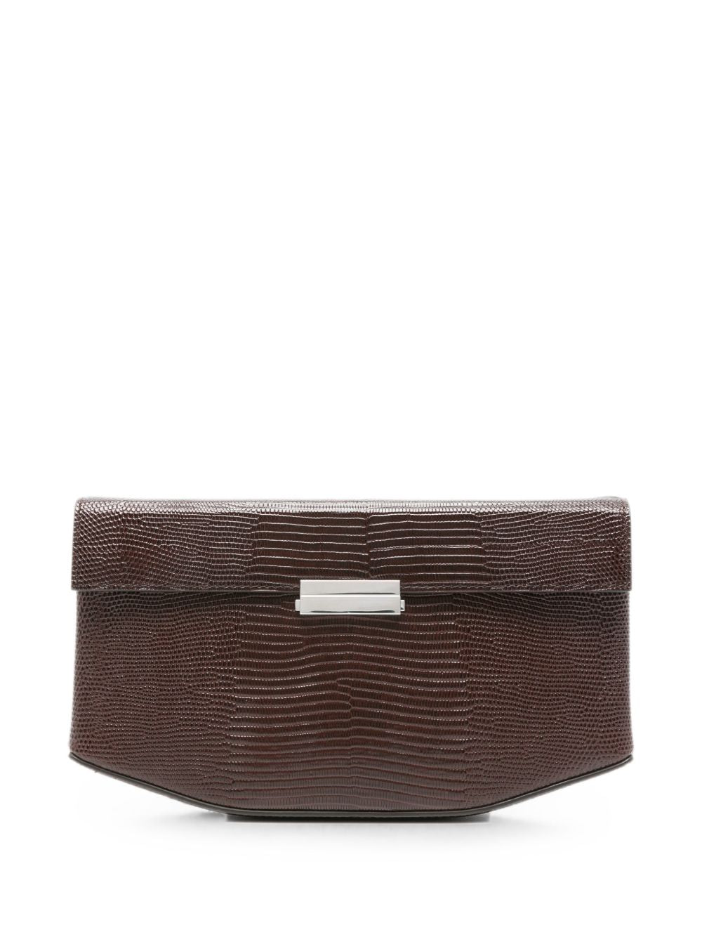 Toteme Clip Leather Shoulder Bag — Brown