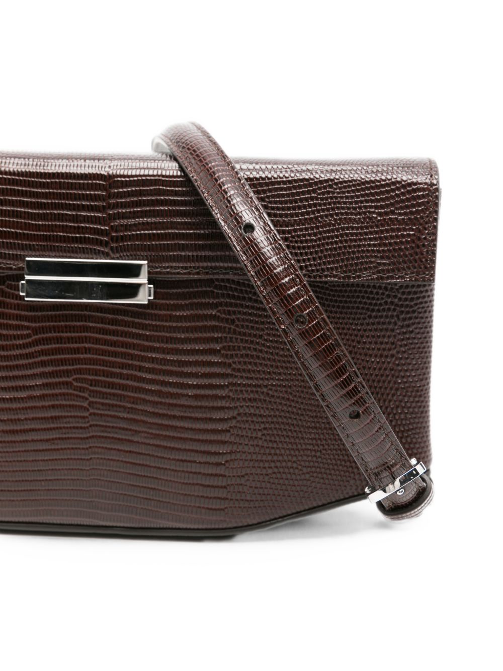 Toteme Clip Leather Shoulder Bag — Brown