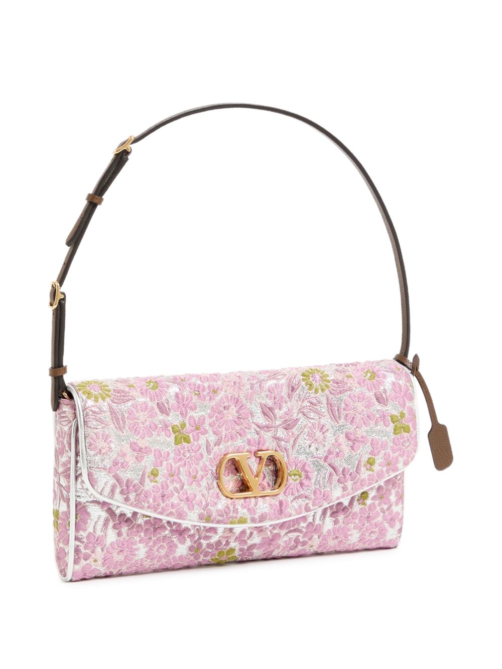 VALENTINO GARAVANI Devain Small Jacquard Lurex Shoulder Bag