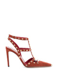 VALENTINO GARAVANI Rockstud Suede Leather Pumps - Red