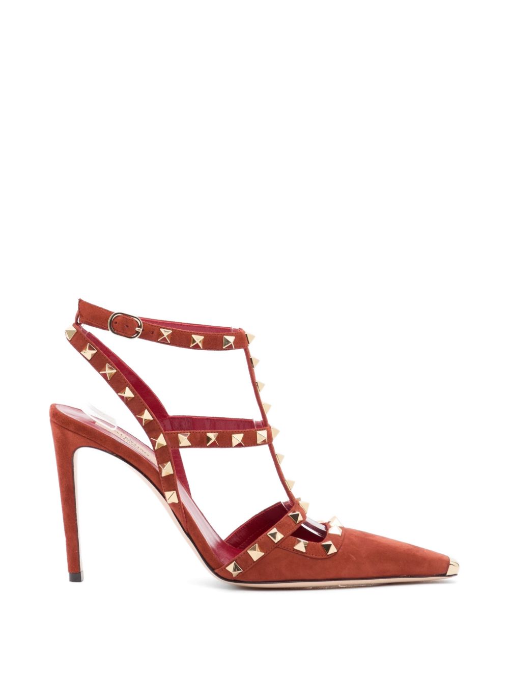 VALENTINO GARAVANI Rockstud Suede Leather Pumps - Red