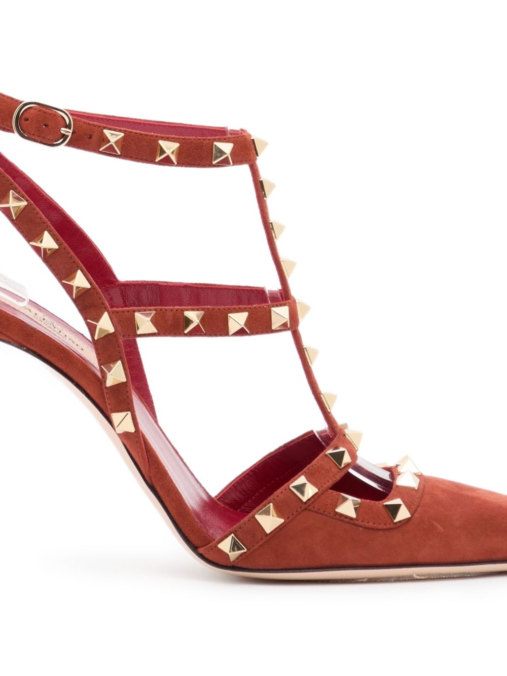 VALENTINO GARAVANI Rockstud Suede Leather Pumps - Red