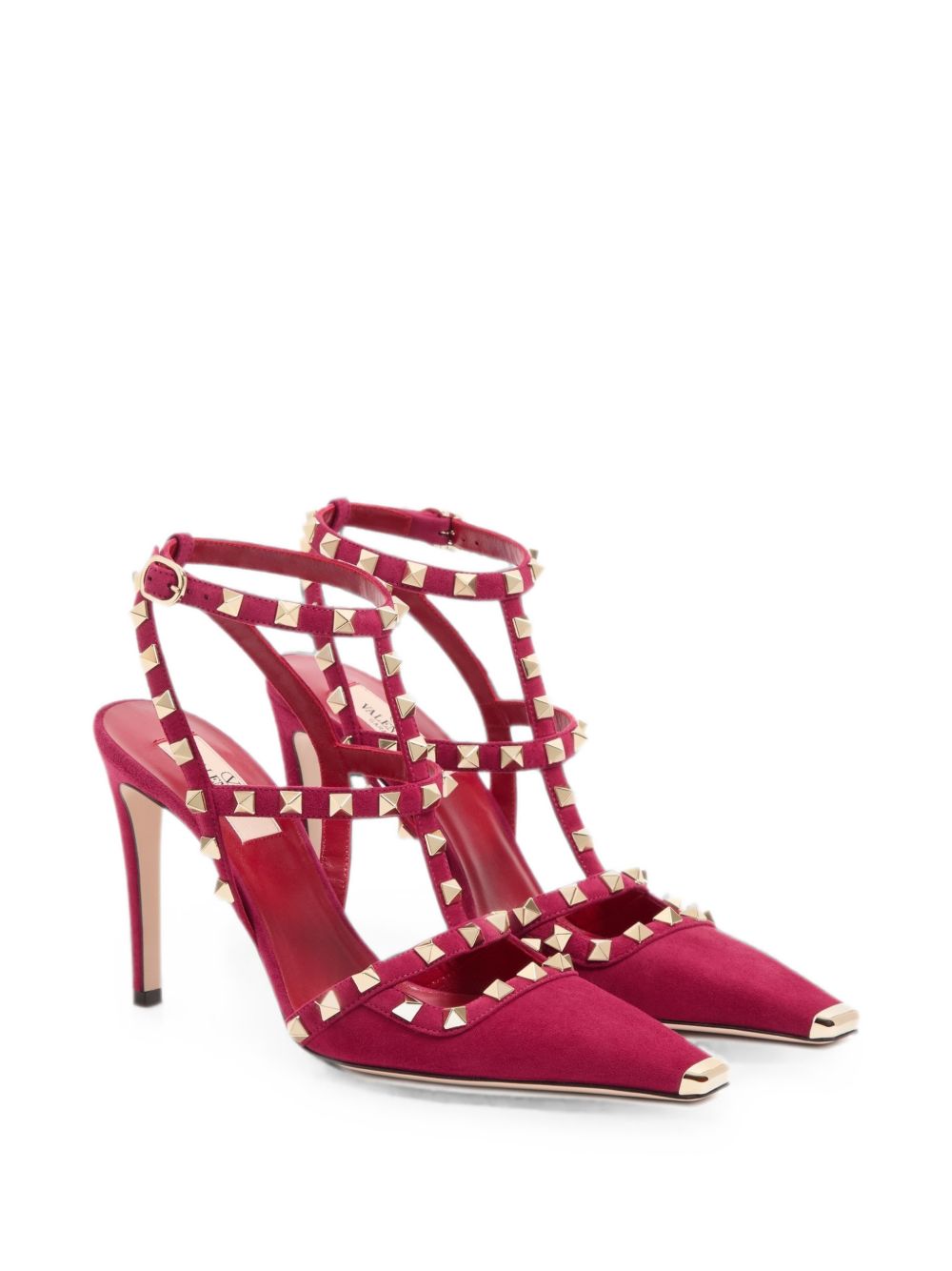 VALENTINO GARAVANI Rockstud Suede Leather Pumps - Fuchsia