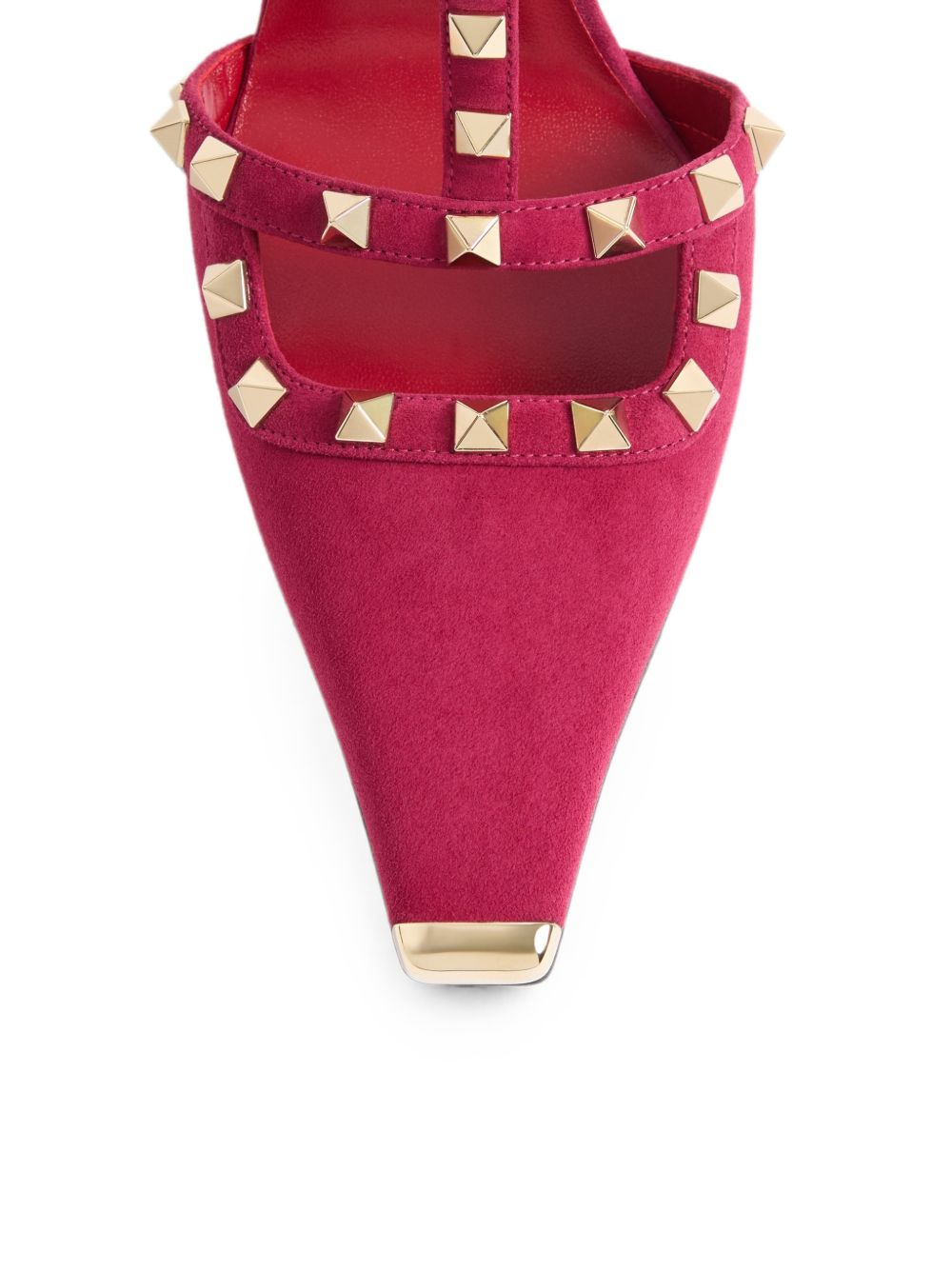 VALENTINO GARAVANI Rockstud Suede Leather Pumps - Fuchsia