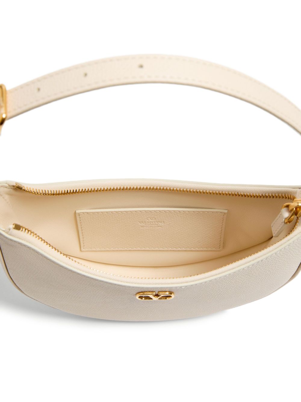 Valentino Garavani VLogo Signature Leather Mini Bag — Ivory
