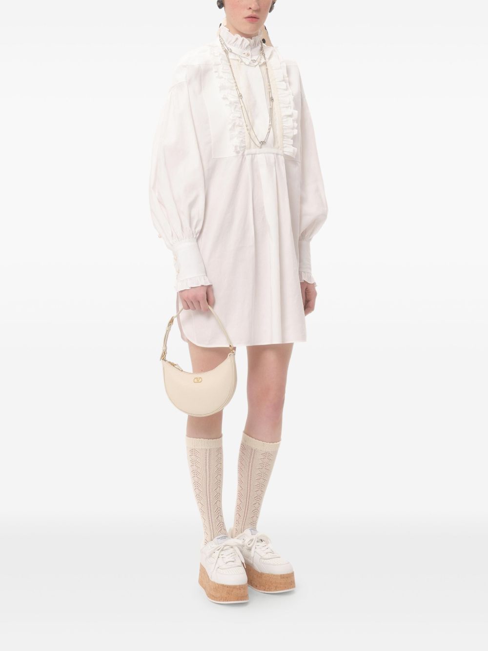 Valentino Garavani VLogo Signature Leather Mini Bag — Ivory