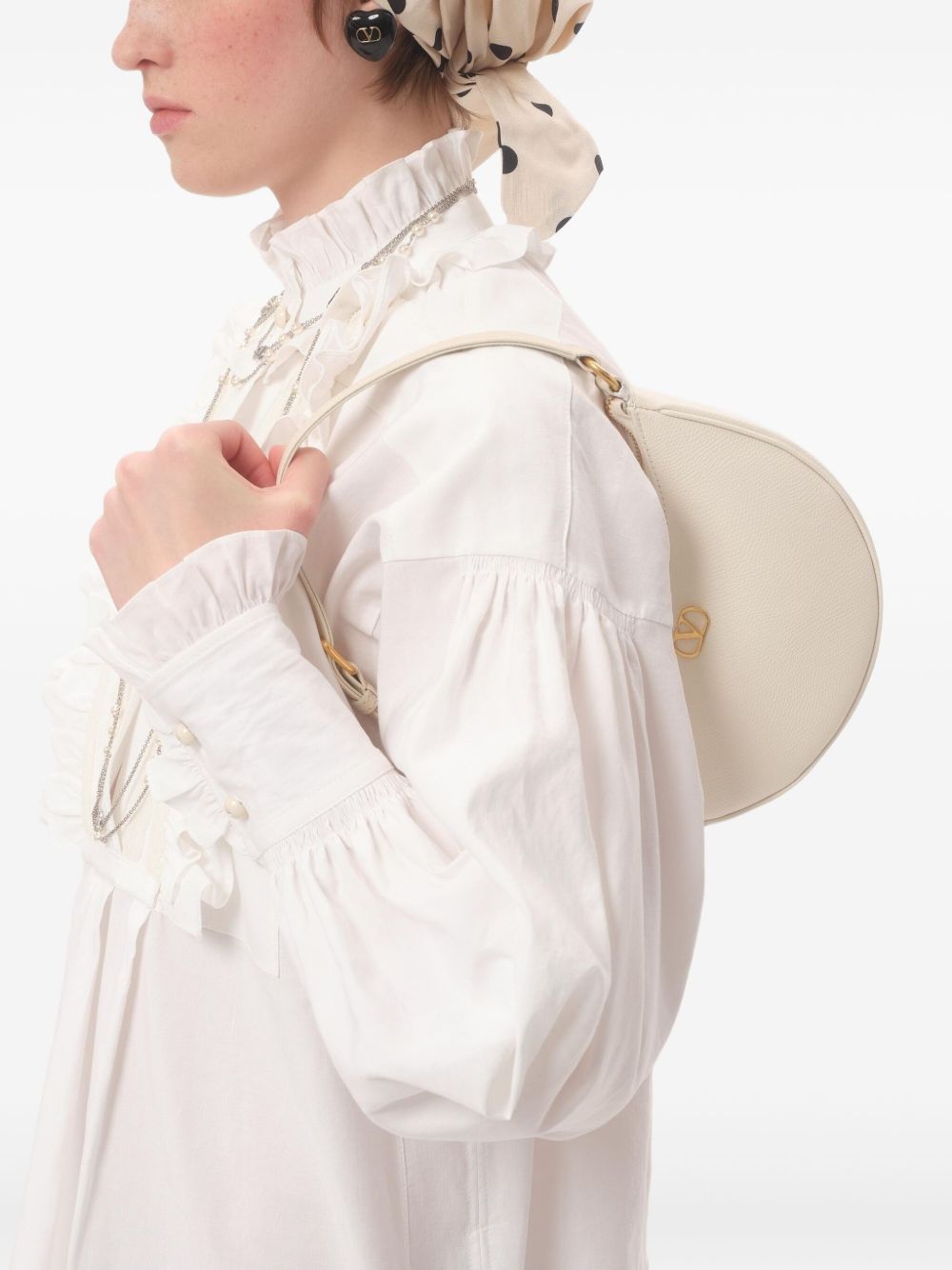 Valentino Garavani VLogo Signature Leather Mini Bag — Ivory