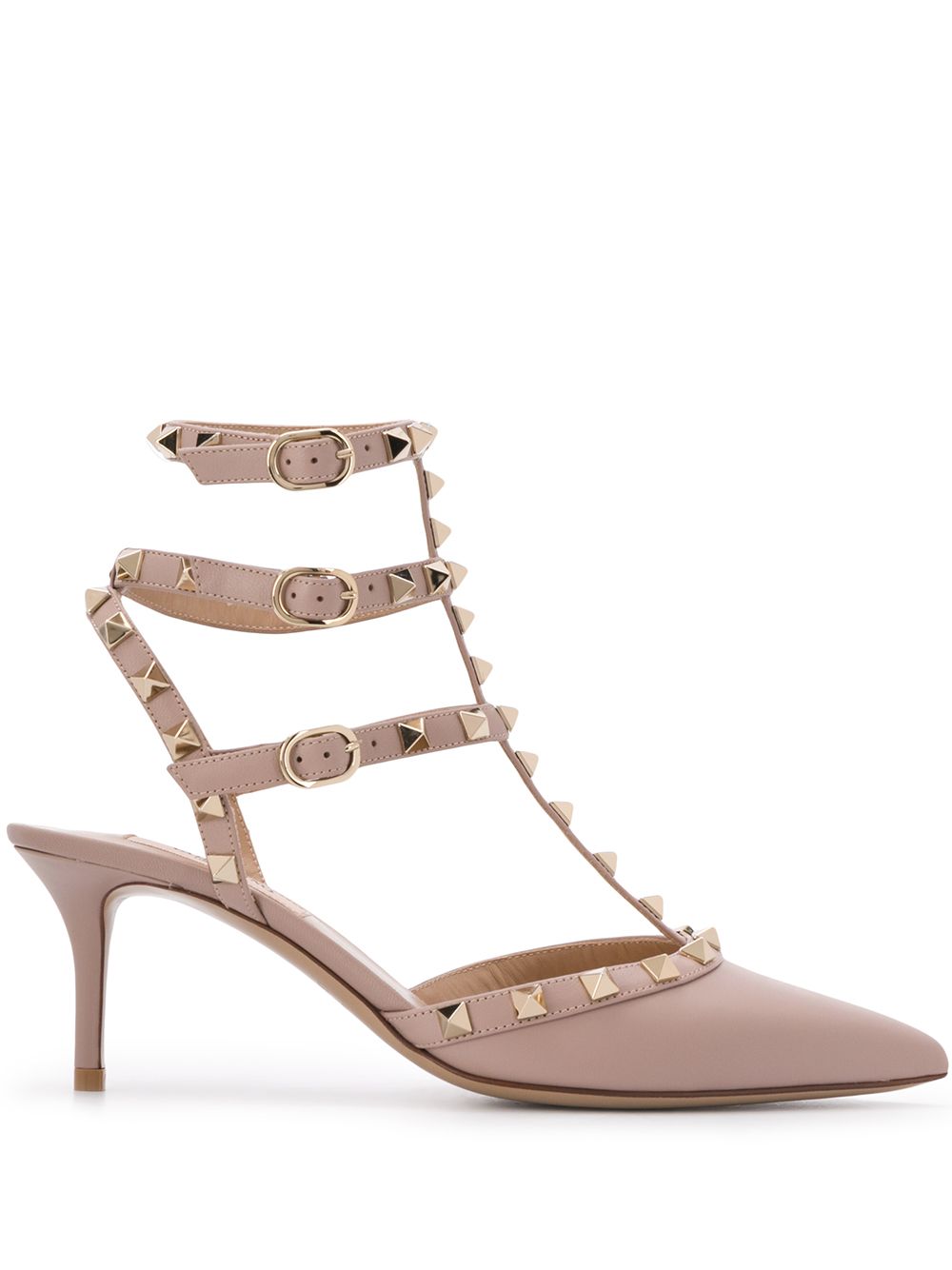 VALENTINO GARAVANI Rockstud Leather Pumps - Powder
