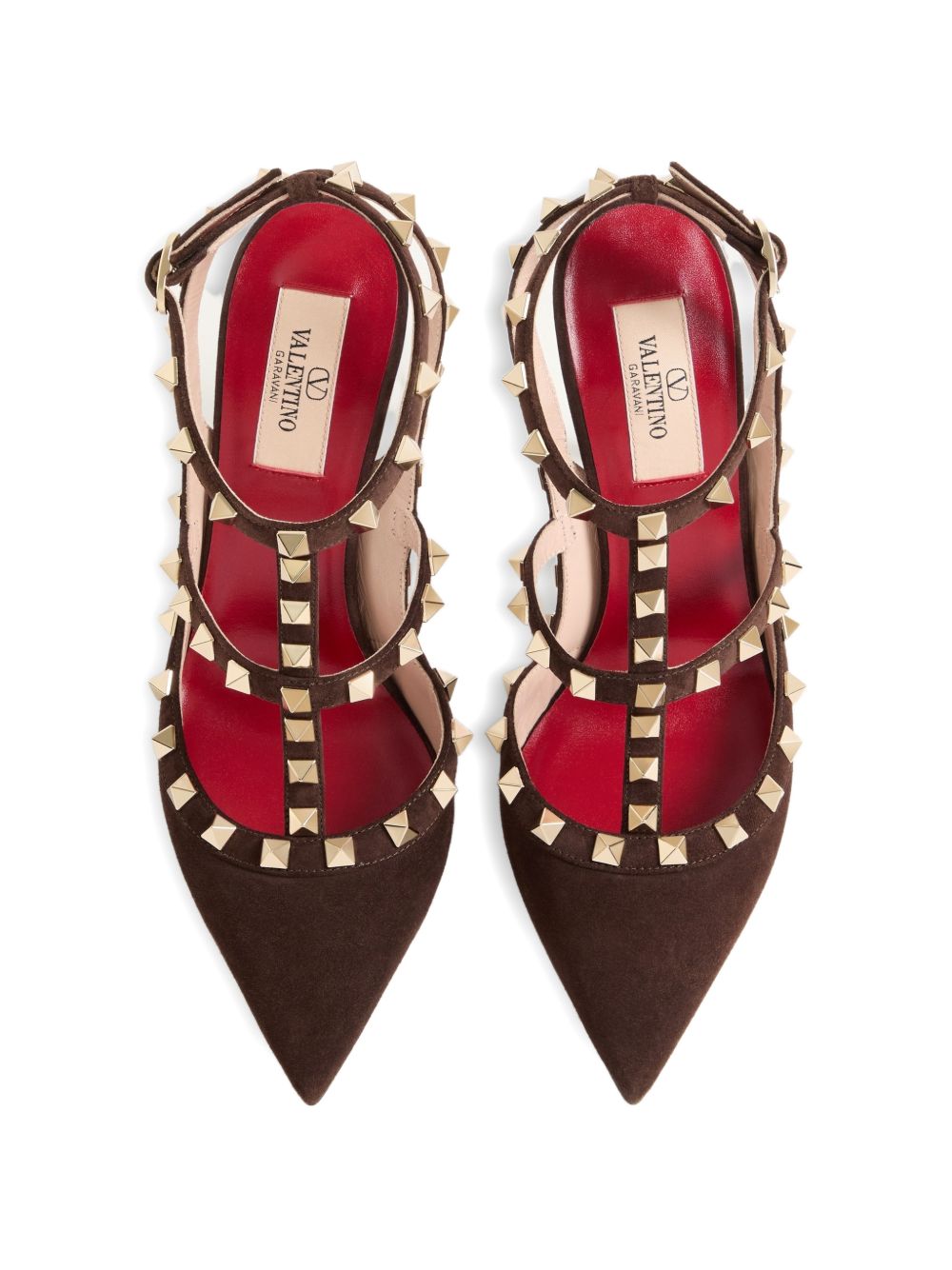 VALENTINO GARAVANI Rockstud Suede Pumps 10cm - Taupe