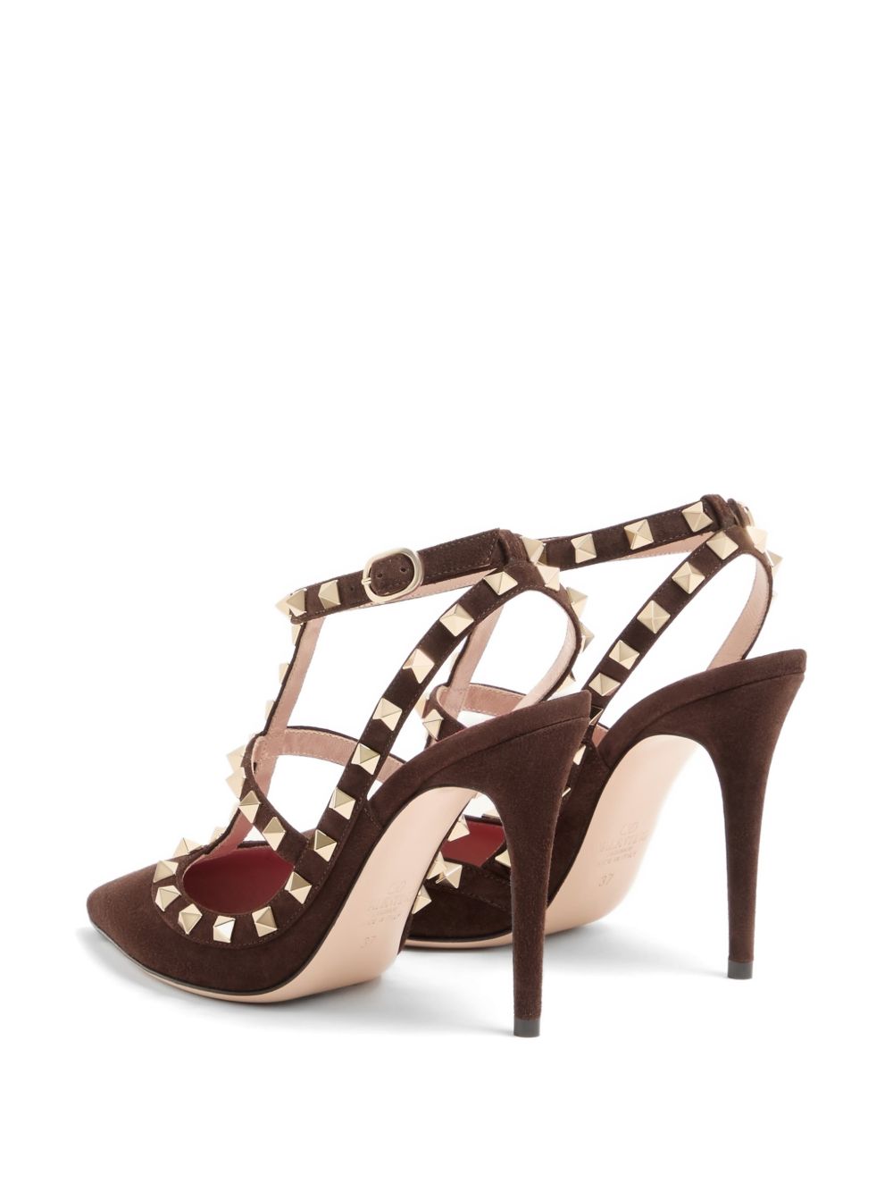 VALENTINO GARAVANI Rockstud Suede Pumps 10cm - Taupe