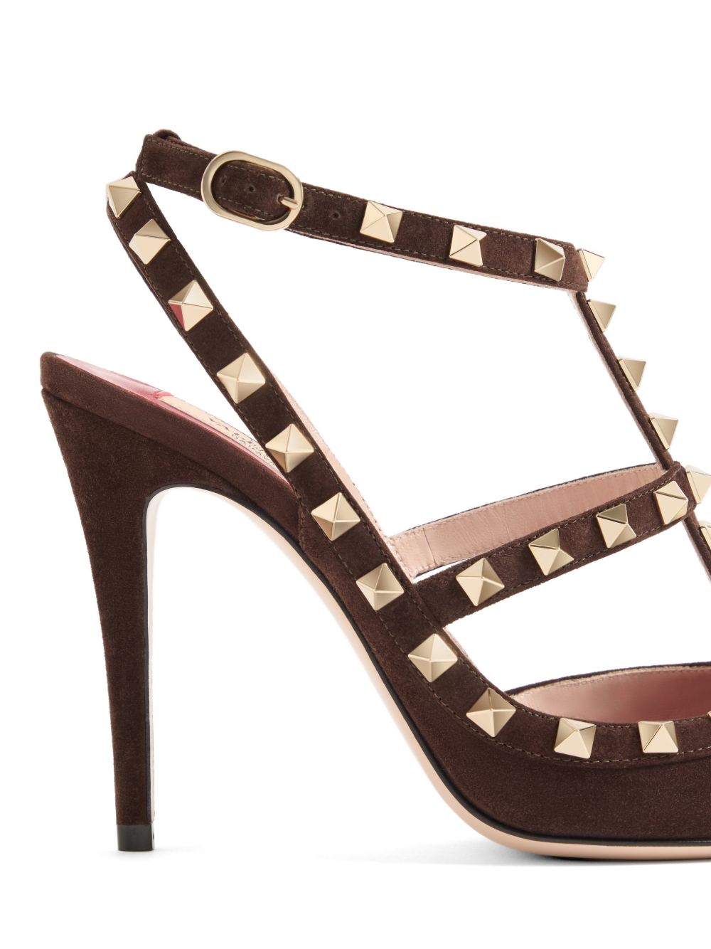 VALENTINO GARAVANI Rockstud Suede Pumps 10cm - Taupe