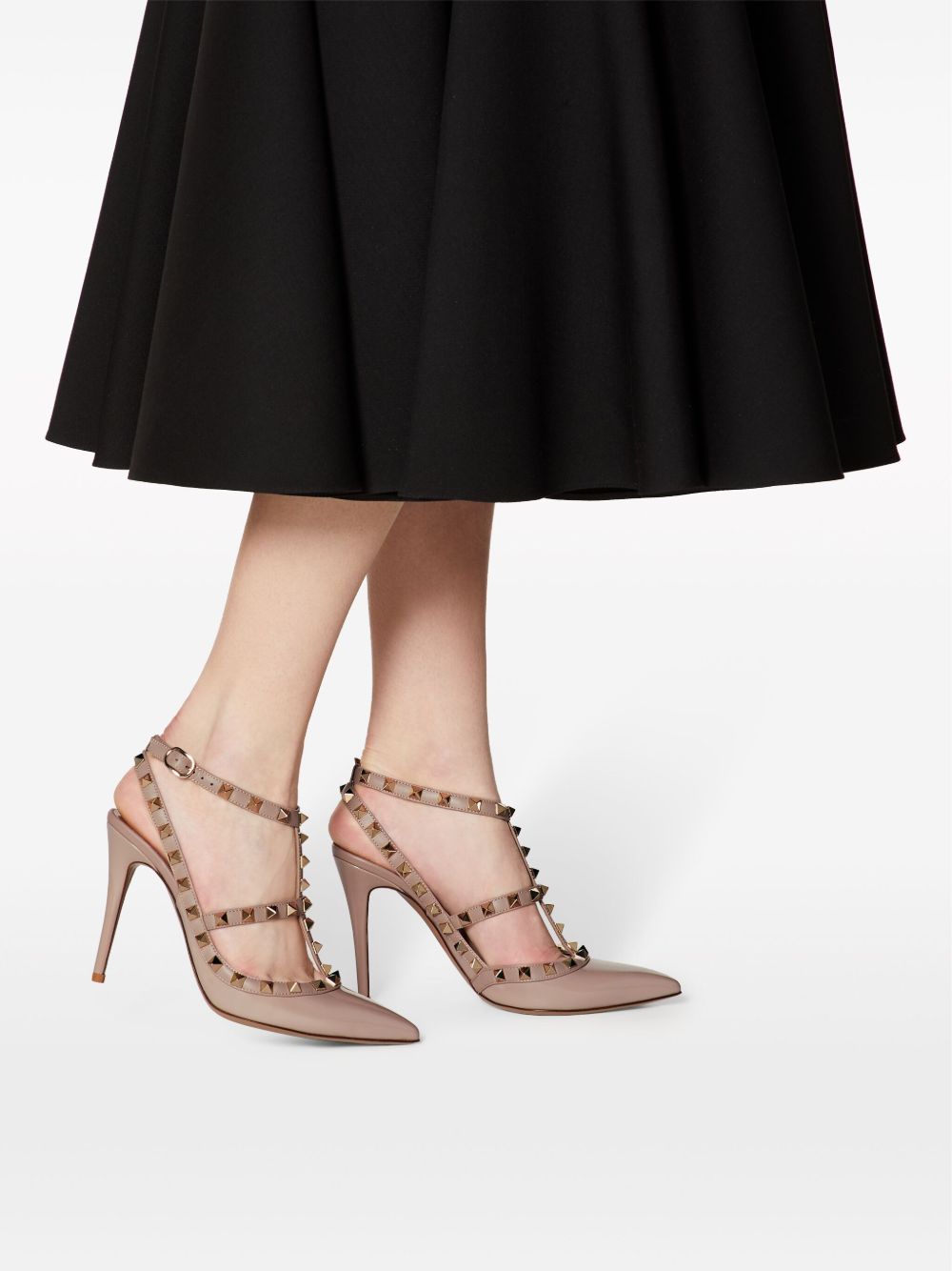 VALENTINO GARAVANI Rockstud Patent Leather Pumps 10cm - Powder Pink