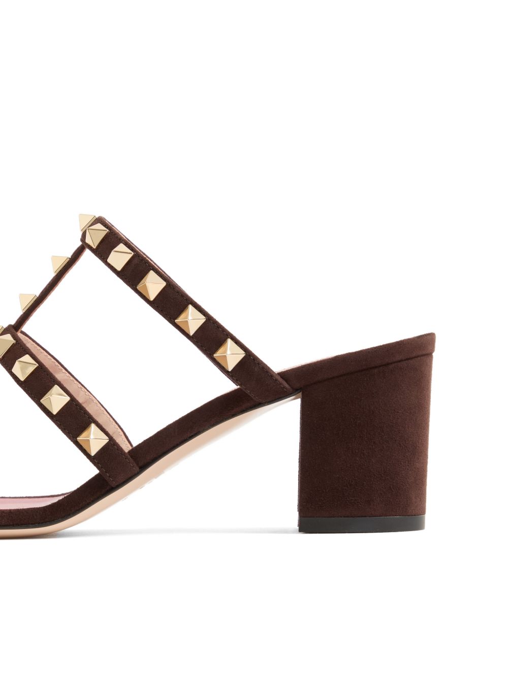 Valentino Garavani Rockstud Leather Sandals — Brown
