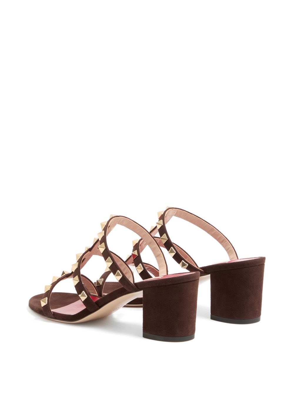 Valentino Garavani Rockstud Leather Sandals — Brown