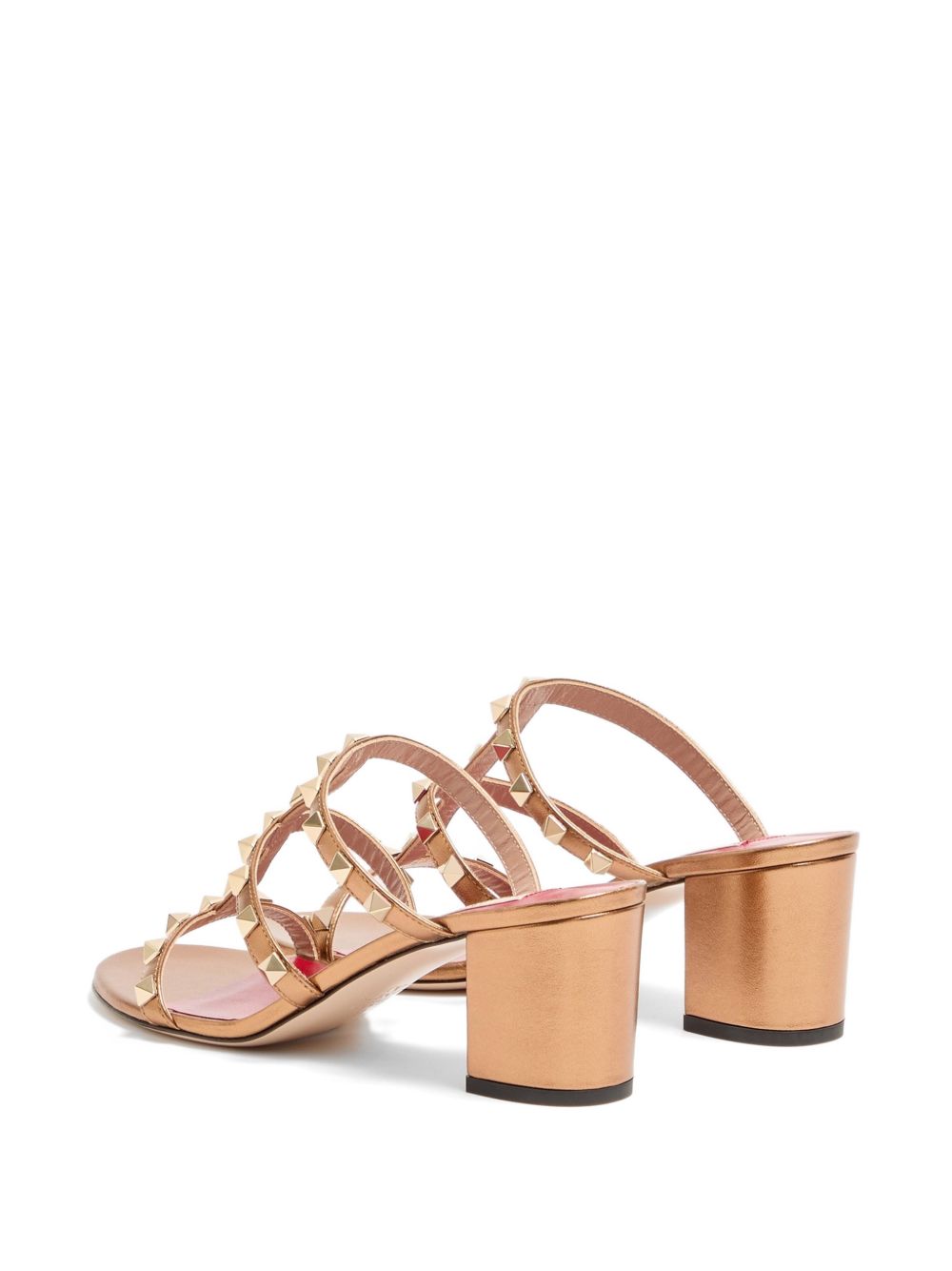 Valentino Garavani Rockstud Leather Sandals — Gold