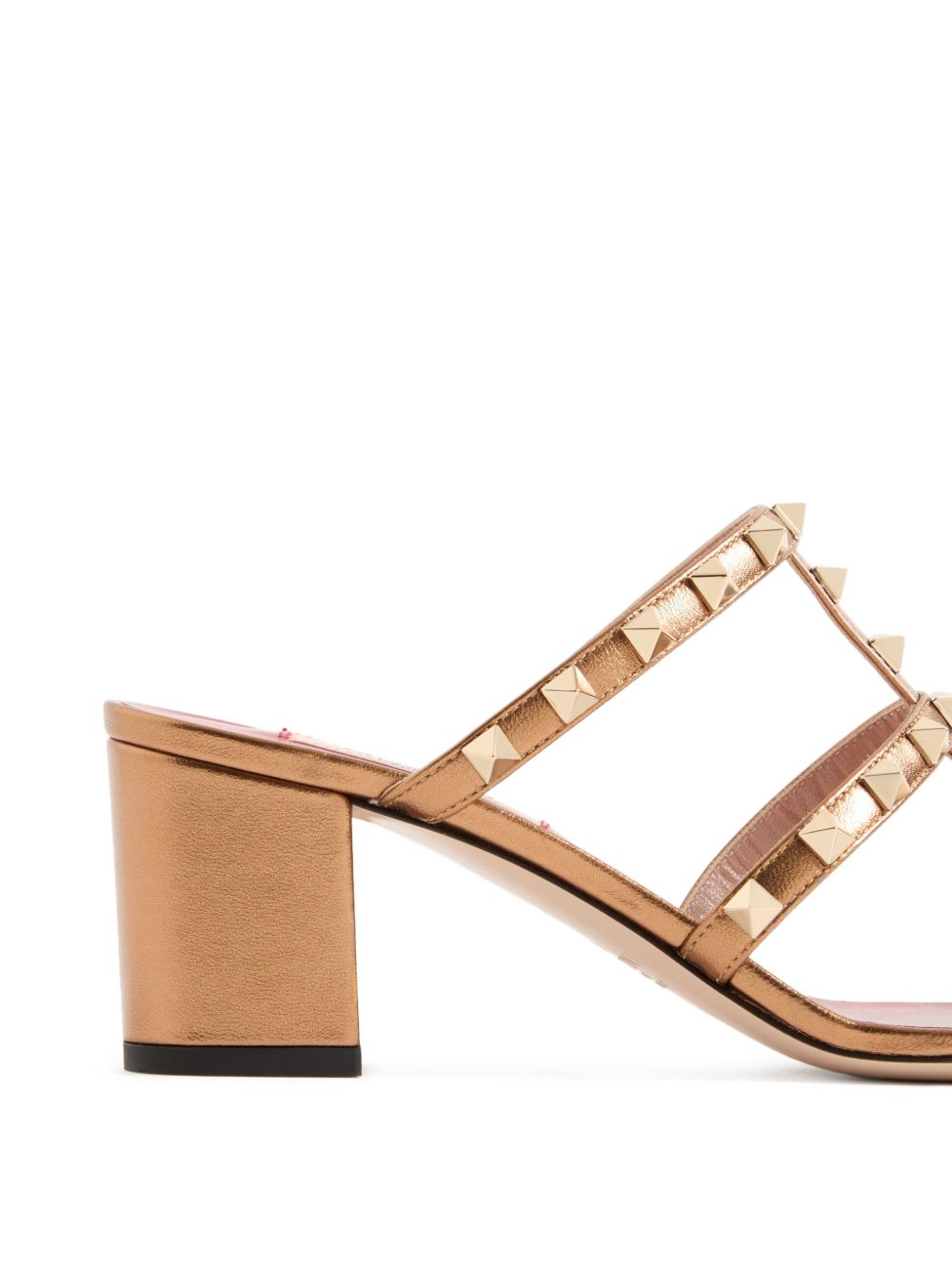 Valentino Garavani Rockstud Leather Sandals — Gold