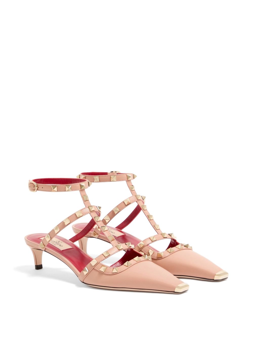 VALENTINO GARAVANI Rockstud Leather Pumps 4cm - Powder