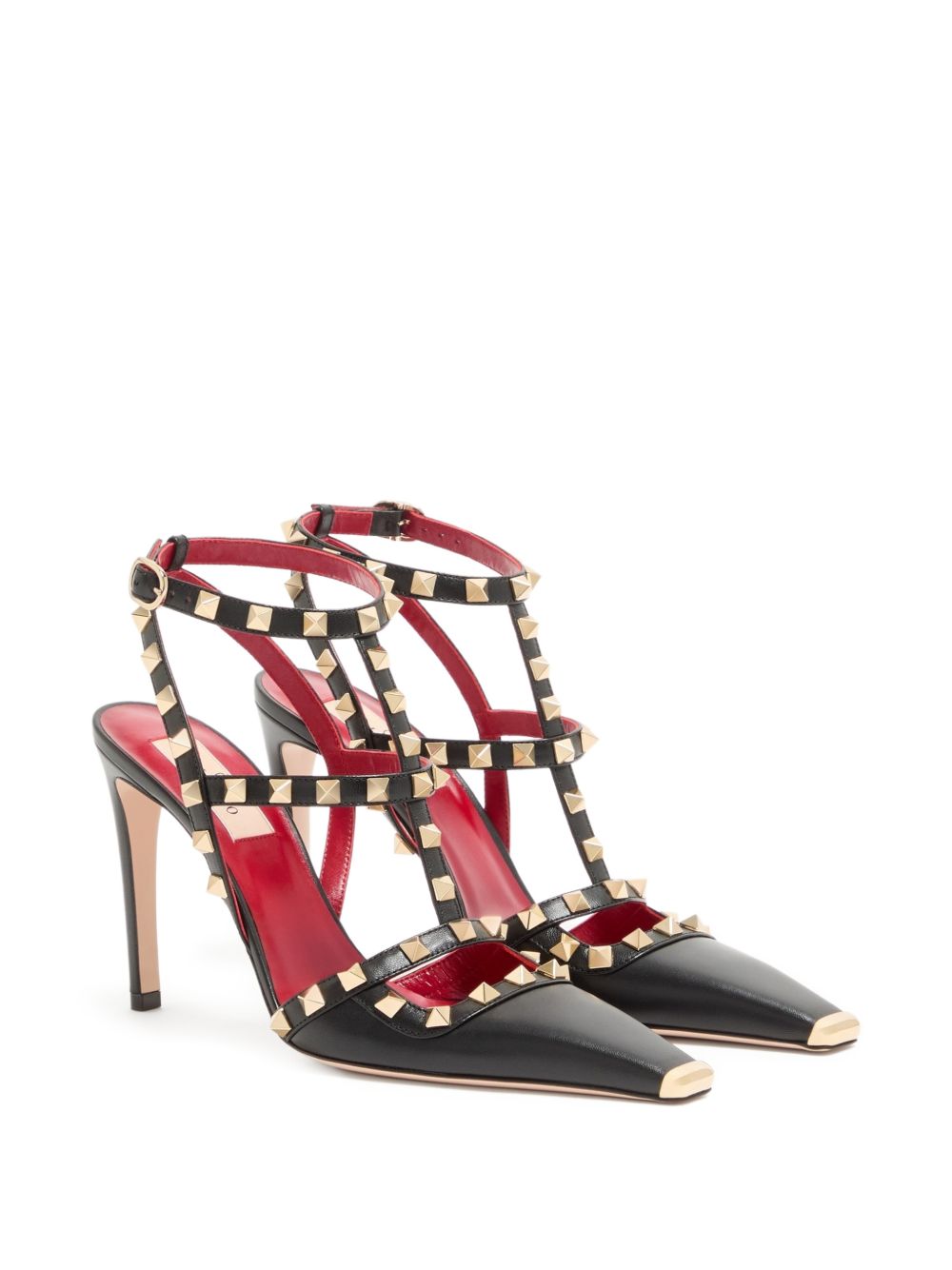 VALENTINO GARAVANI Rockstud Leather Pumps 10cm - Black