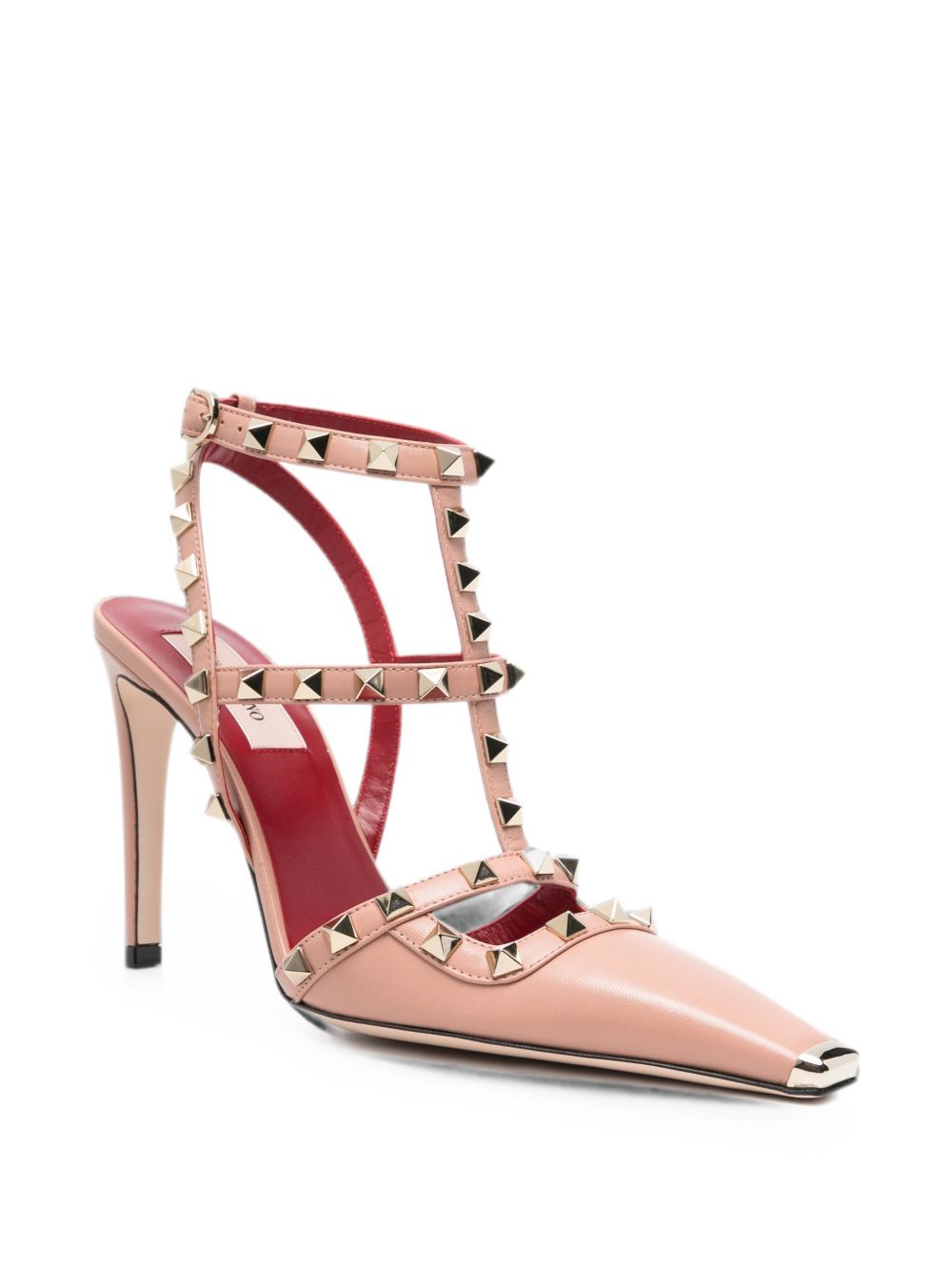 VALENTINO GARAVANI Rockstud Leather Pumps 10cm - Powder