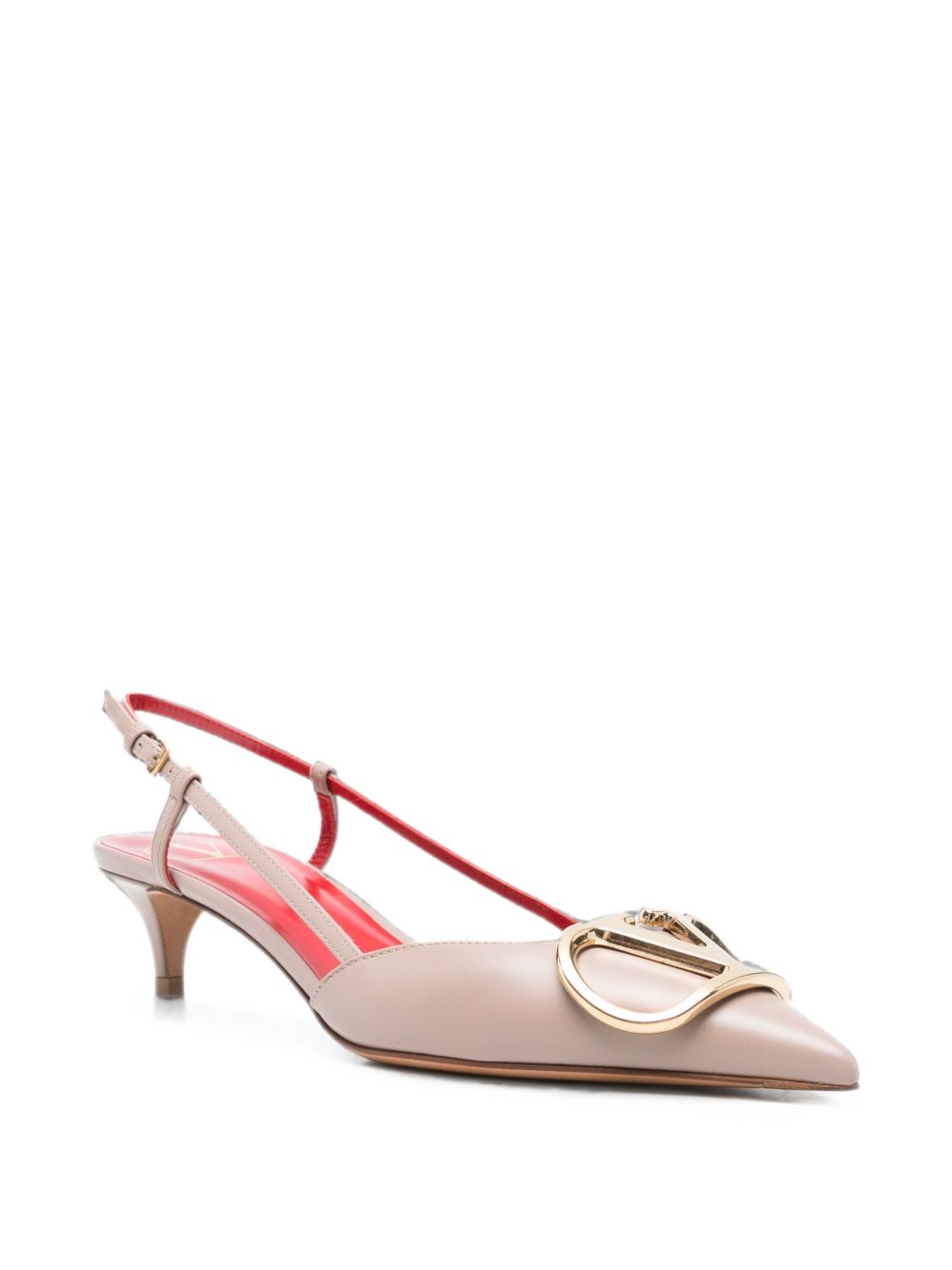 Valentino Garavani VLogo Signature Leather Pumps — Powder Pink