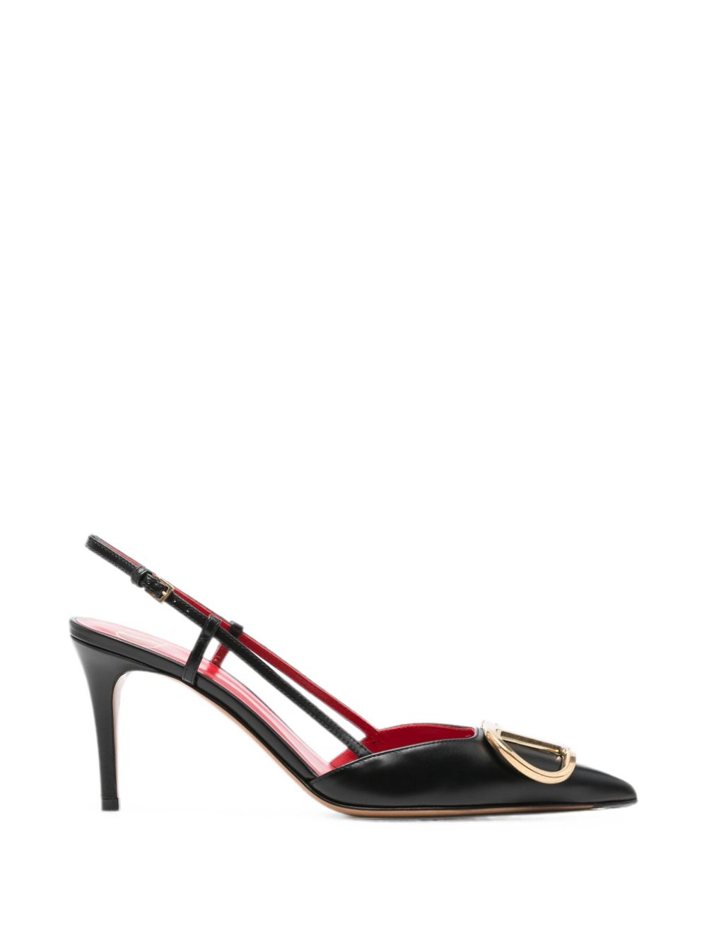 Valentino Garavani VLogo Signature Leather Pumps — Black