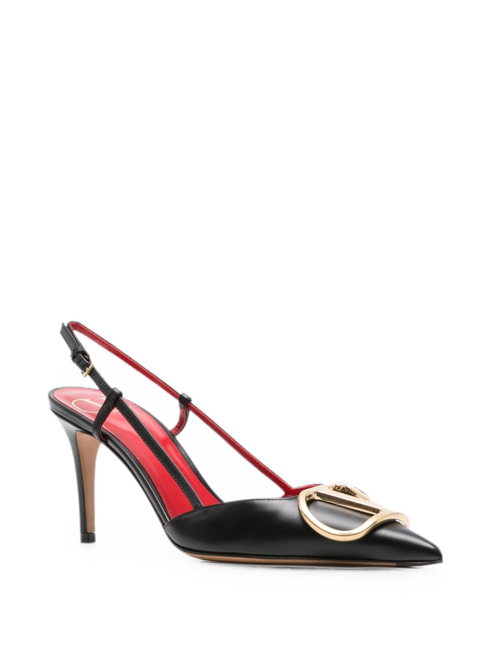 Valentino Garavani VLogo Signature Leather Pumps — Black