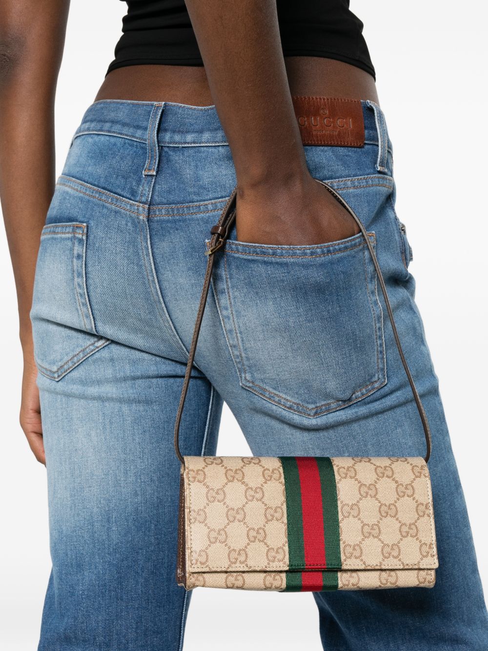 GUCCI WEB DETAIL MINI POUCH