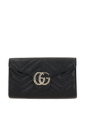 GUCCI GG MARMONT LEATHER WALLET ON CHAIN