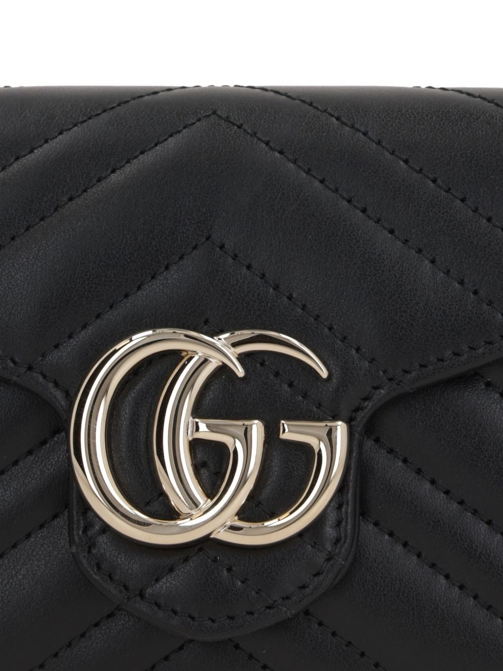 GUCCI GG MARMONT LEATHER WALLET ON CHAIN