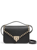 VALENTINO GARAVANI ROCKSTUD SMALL LEATHER BAG (BLACK)