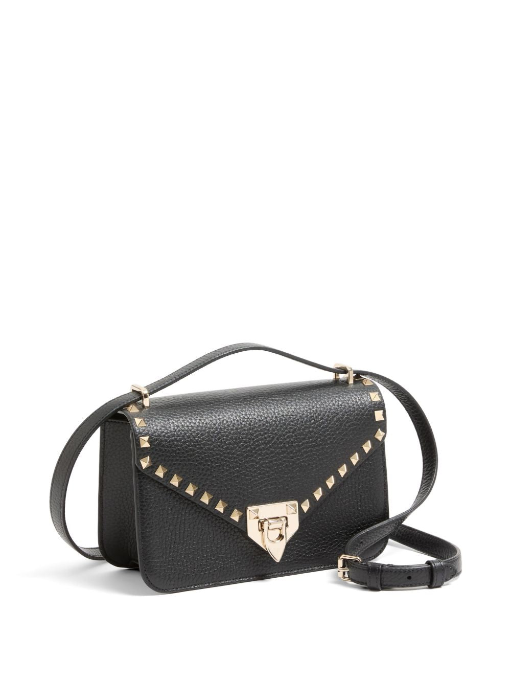 VALENTINO GARAVANI ROCKSTUD SMALL LEATHER BAG (BLACK)