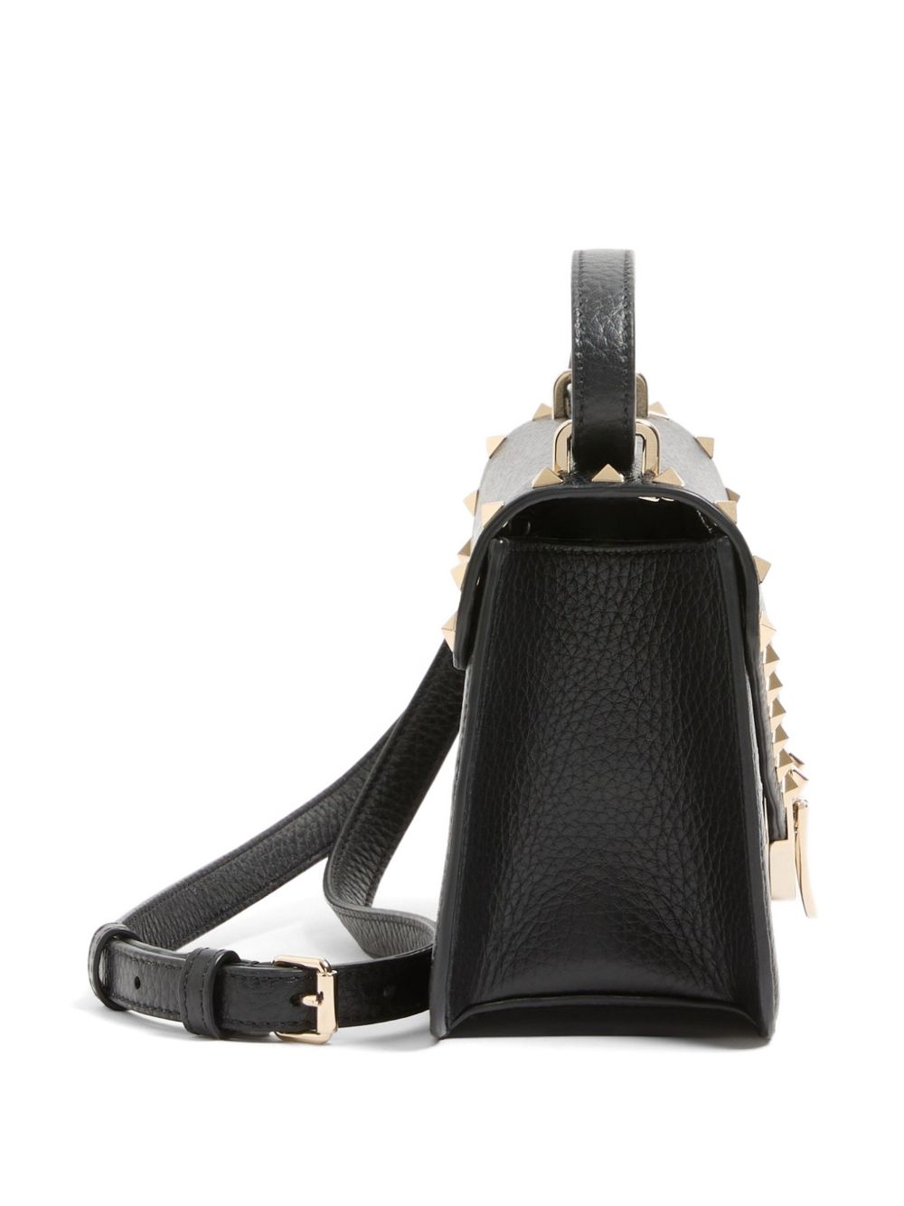 VALENTINO GARAVANI ROCKSTUD SMALL LEATHER BAG (BLACK)