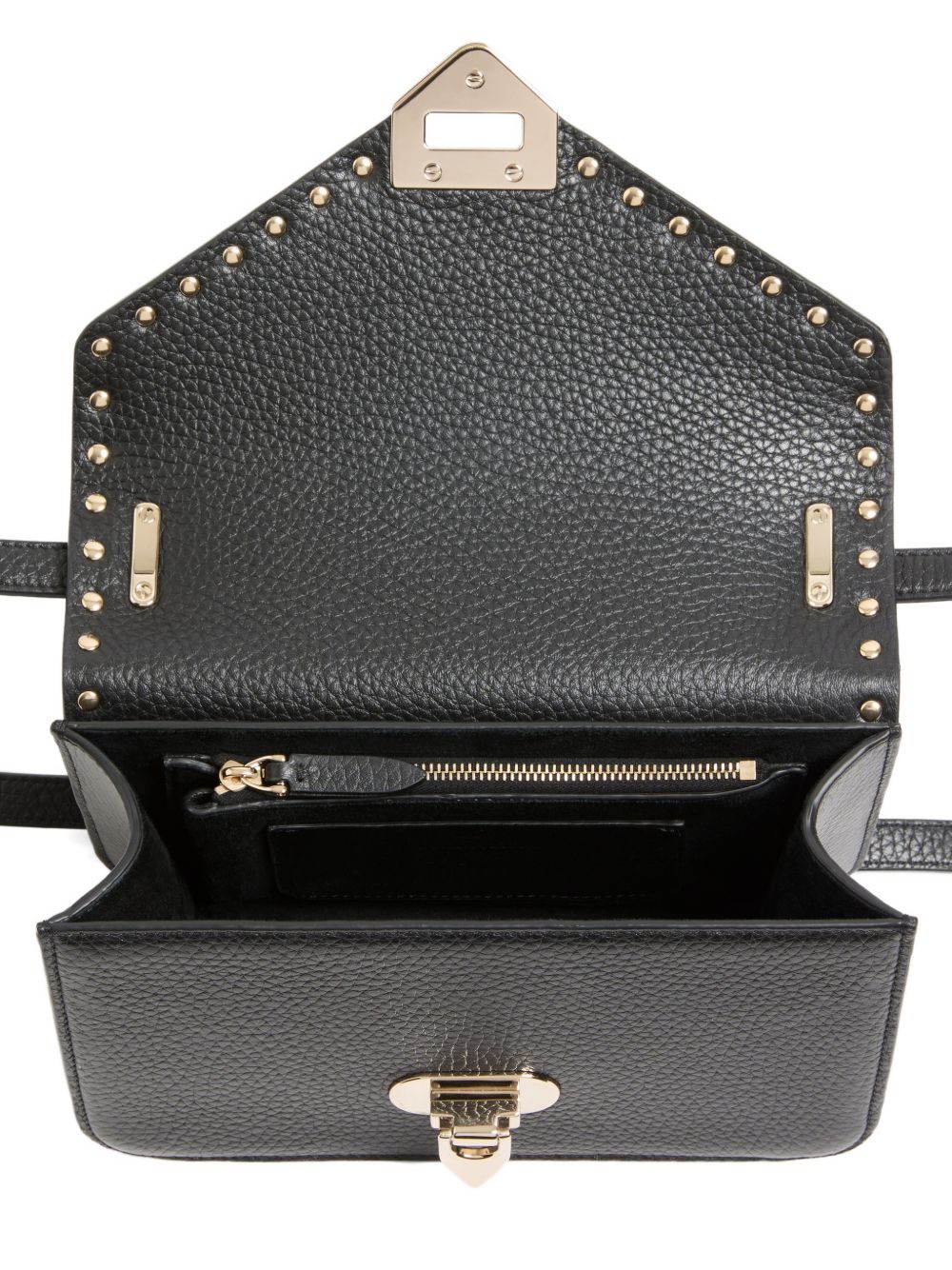 VALENTINO GARAVANI ROCKSTUD SMALL LEATHER BAG (BLACK)