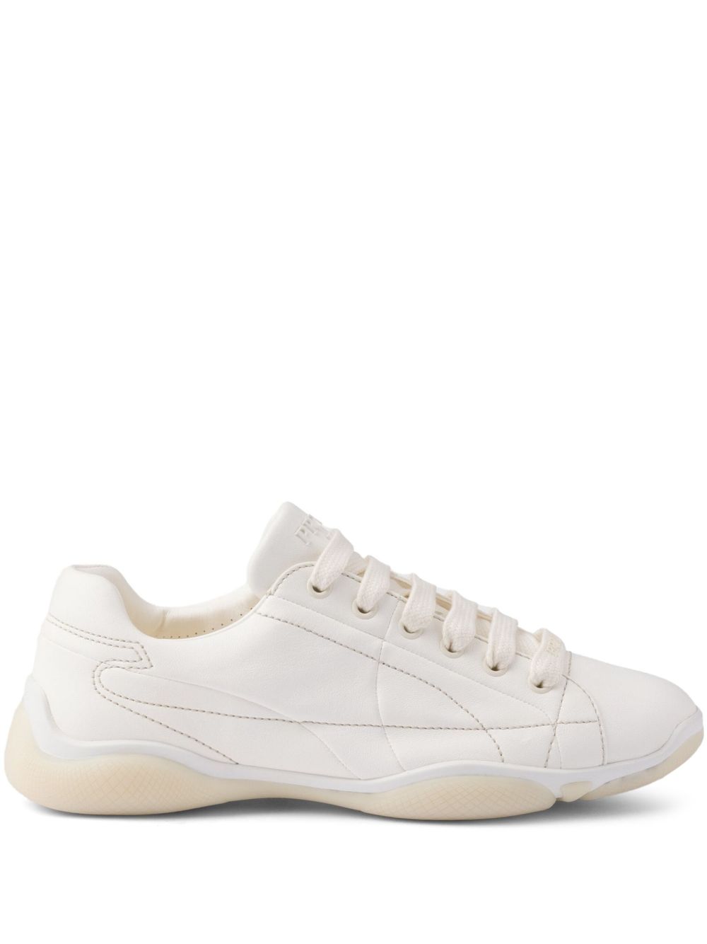 Prada Leather Sneakers — Light Beige