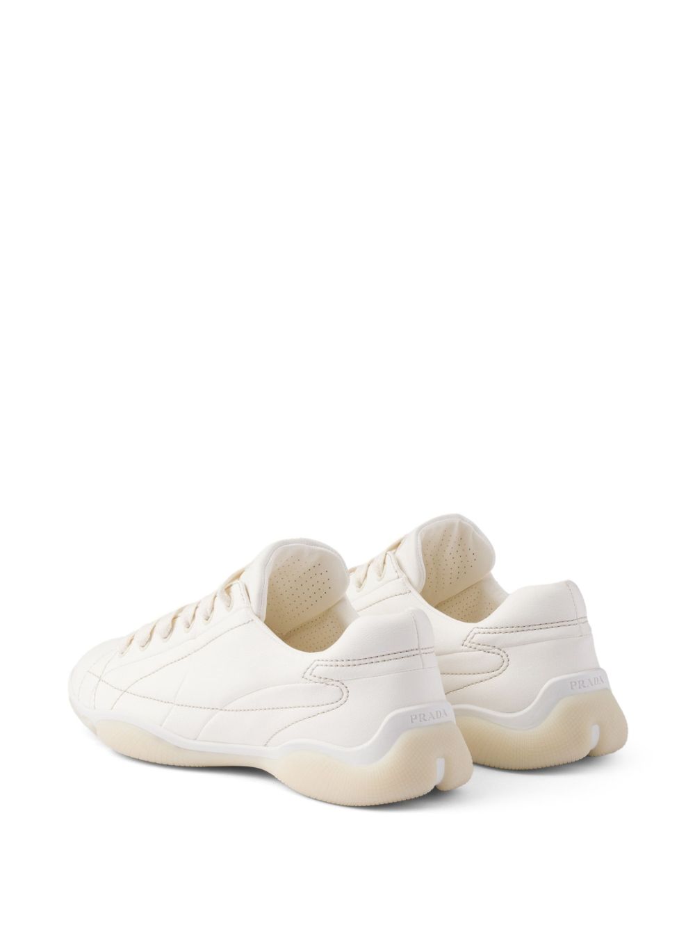Prada Leather Sneakers — Light Beige