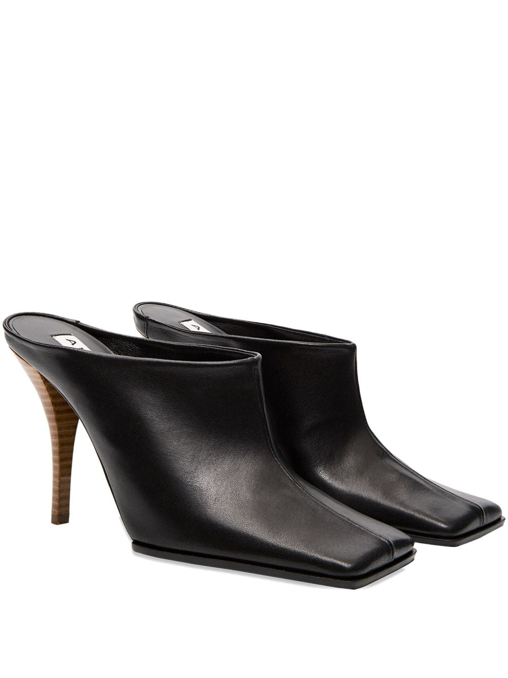 ALAÏA Leather Mules — Black