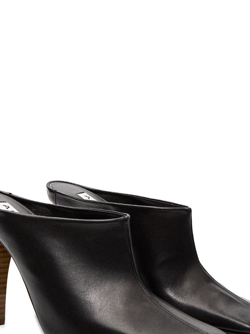 ALAÏA Leather Mules — Black