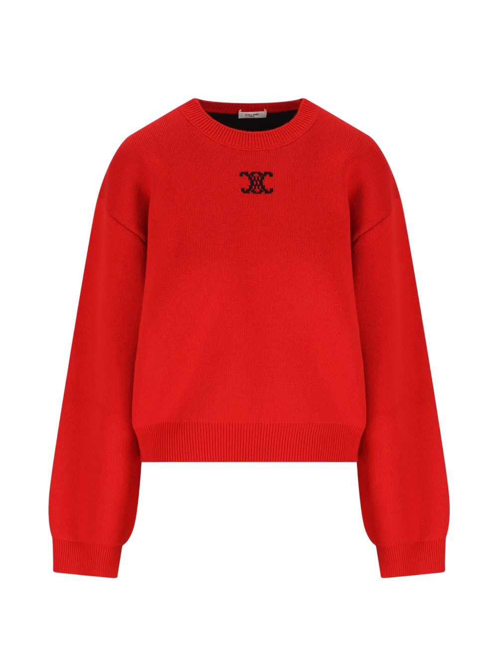 Celine Triomphe Cashmere Sweater — Red