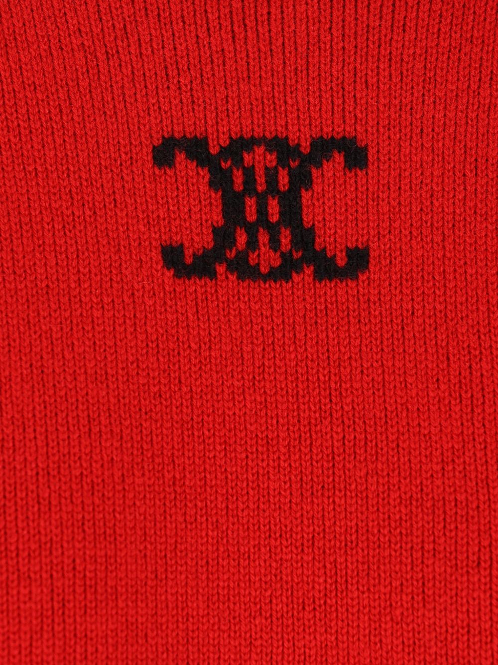 Celine Triomphe Cashmere Sweater — Red